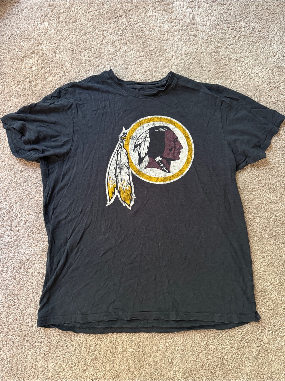 Black Graphic Crew Neck Men’s T-Shirt with Feather Emblem